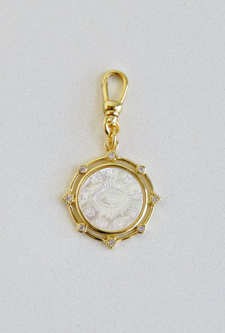 Celestial Perla Evil Eye Medallion with Hinged Clasp