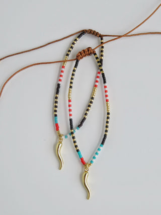 Essential Protection - Cornicello Bracelet - Abigail - Black, Red, Blue & Gold