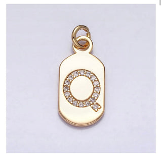 Diamond Initial Tag - 4mm Jump Ring
