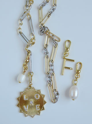 Mixed Metal Figaro Necklace - add hinged clasp charms
