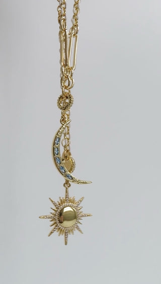 Sky Blue Crescent Moon Charm on Clasp