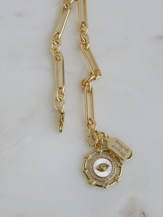 Celestial Perla Evil Eye & Initial Bracelet
