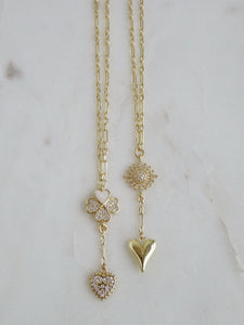 Petite Figaro Link Double Charm Chain Extension Necklaces