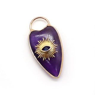 Heart Shaped Crystal Evil Eye Sun Charm