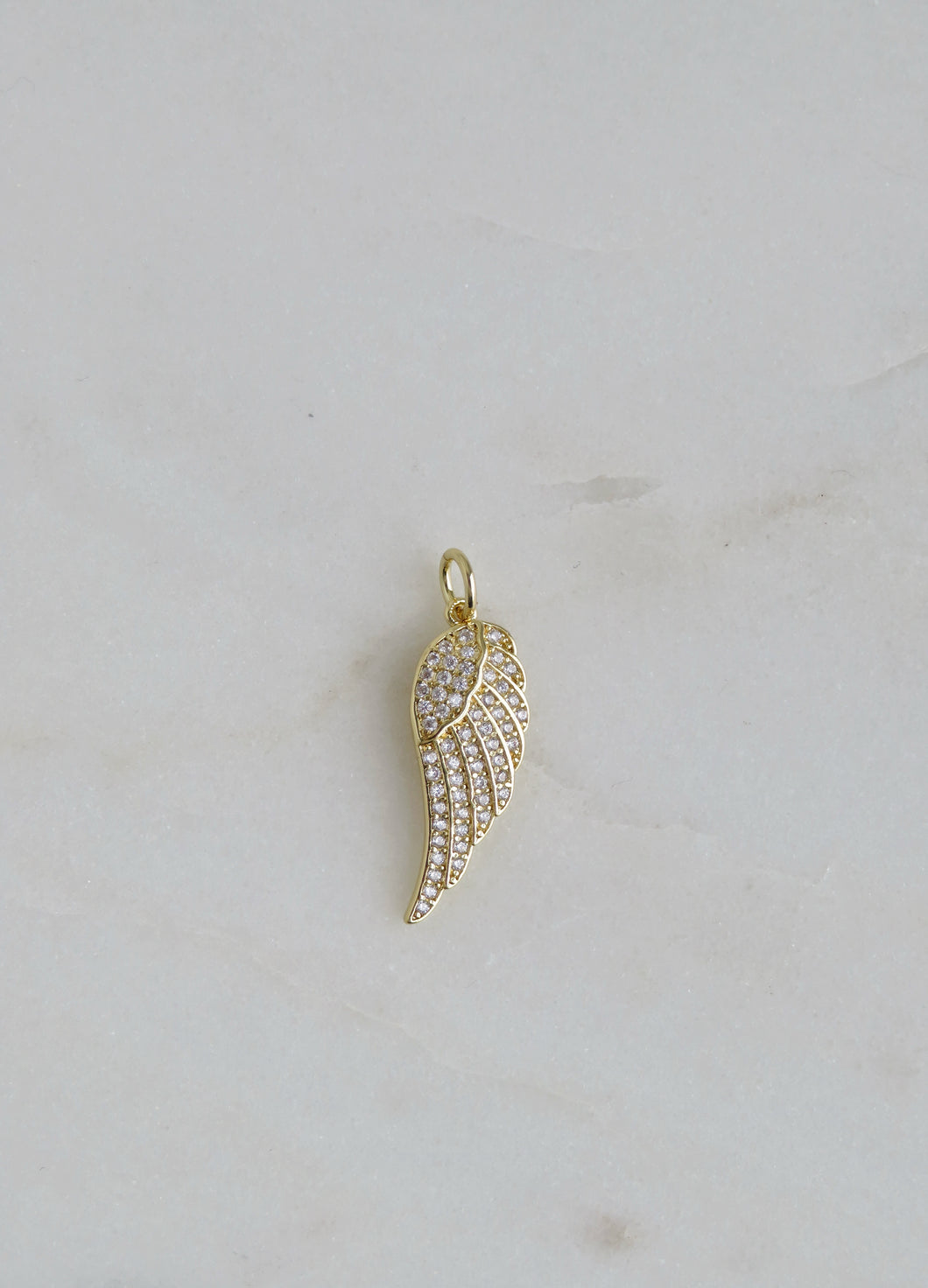 Diamond Angel Wing Charm