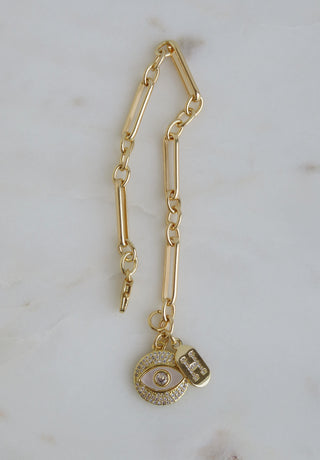 Perla Evil Eye & Initial Bracelet