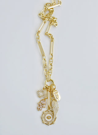 Love & Divine Guidance Charm Cluster Necklace - Sanxenxo Link