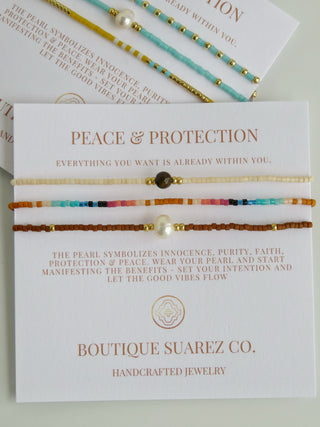 Peace & Protection - Pearl Bracelet Stacks