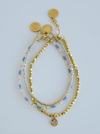 Petite Clover Beaded Wrist Stack