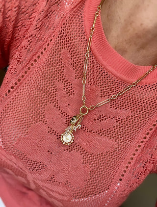 Personalized Zodiac Evil Eye Hamsa Celestial Charm Cluster Necklace - Figaro