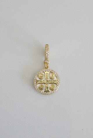 Pearl Shell Cross Charm on Diamond Hinged Clasp