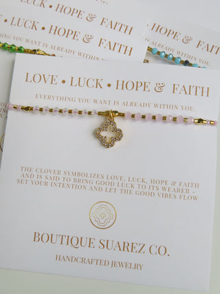Love. Luck. Hope. Faith - Gisele Clover Bracelet