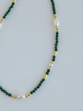 Load image into Gallery viewer, Beaded Malachite Pearl Wrap Bracelet - Necklace