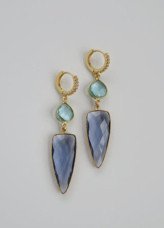 Amethyst Blue Topaz Crystal Earrings