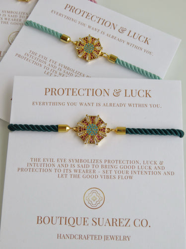 Beatrice Evil Eye Octagon Bracelet - Protection & Luck