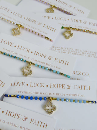Love. Luck. Hope. Faith - Gisele Clover Bracelet