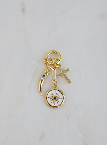 Divine Protection Evil Eye Cornicello Charm Cluster