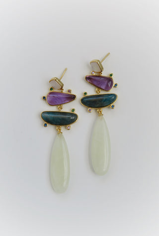Flora Natural Stone Dangler Earrings