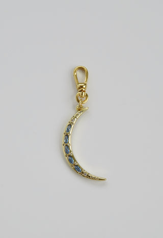 Sky Blue Crescent Moon Charm on Clasp