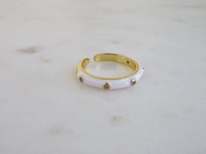 Blanc Diamond Enamel Ring