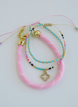 Load image into Gallery viewer, Pink Clover - Beaded Wrist Stack