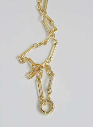 Diamond Figaro Charm Holder Necklace - Clicker Clasp - add charms