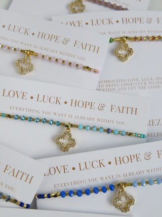 Love. Luck. Hope. Faith - Gisele Clover Bracelet
