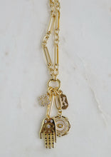 Load image into Gallery viewer, Hamsa Evil Eye Charm Cluster - Figaro