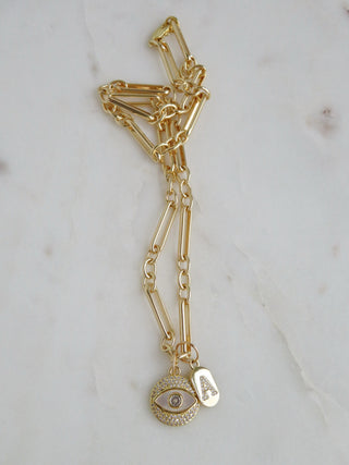 Perla Evil Eye Necklace - Figaro Chain