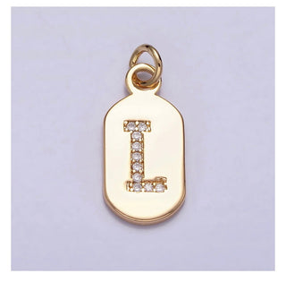 Diamond Initial Tag - 4mm Jump Ring