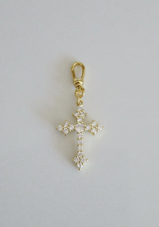 Diamond Holy Cross Charm on Hinged Clasp