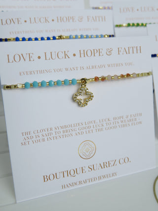 Love. Luck. Hope. Faith - Gisele Clover Bracelet