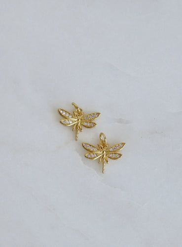 Diamond Dragonfly Charm