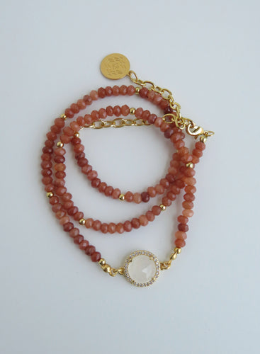 Divine Feminine- Moonstone Wrap Bracelet - Necklace