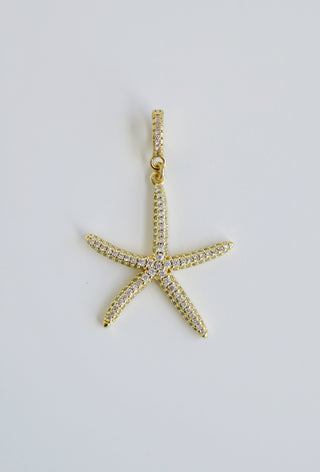 Diamond Starfish Charm on Diamond Hinged Clasp