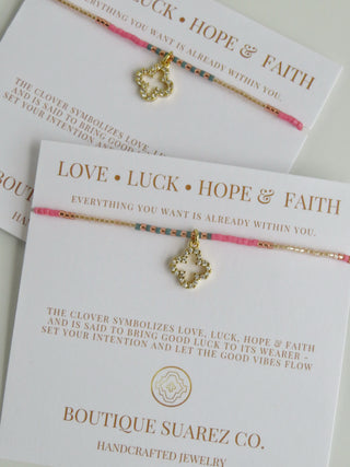 Infinite Luck - Abigail Clover Bracelet - Pink