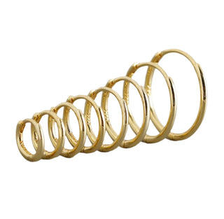 Classic Petite Thin Gold Hoops - Sterling Silver