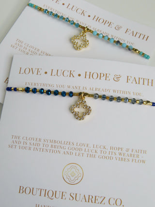 Love. Luck. Hope. Faith - Gisele Clover Bracelet