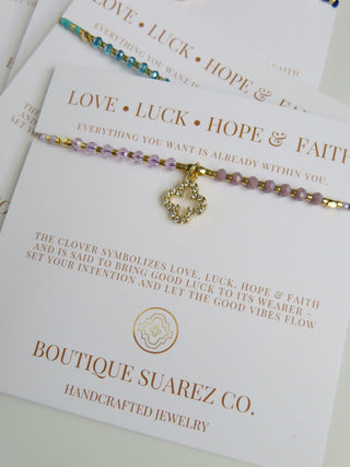 Love. Luck. Hope. Faith - Gisele Clover Bracelet