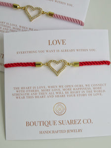 Beatrice Heart Slider Bracelet - Love