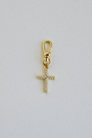 Diamond Holy Cross Charm on swivel clasp