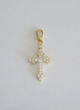 Diamond Holy Cross Charm on Hinged Clasp