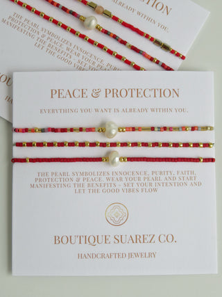 Peace & Protection - Pearl Bracelet Stacks
