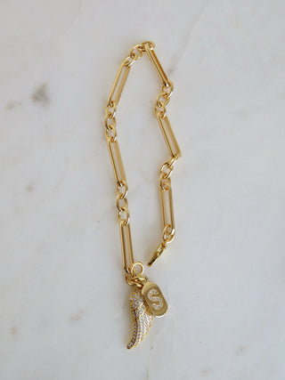 Angel Wing & Initial Bracelet