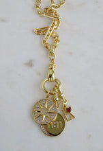 Load image into Gallery viewer, Sanxenxo Hamsa Clasp - 11:11, 8 Point Star &amp; I Love LA Charm Necklace