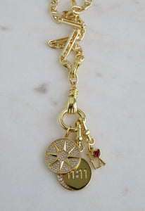 Sanxenxo Hamsa Clasp - 11:11, 8 Point Star & I Love LA Charm Necklace