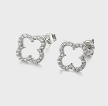 Load image into Gallery viewer, Sterling Silver Diamond Clover