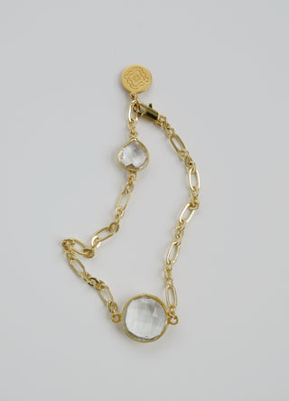 Clear Quartz Faceted Crystal Bracelet