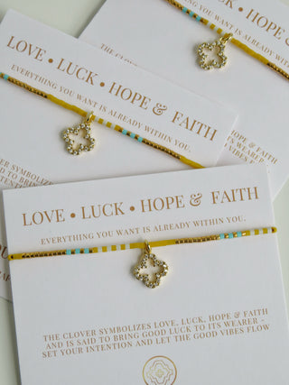 Infinite Luck - Abigail Clover Bracelet - Yellow