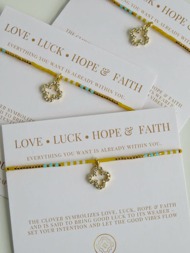 Abigail Clover Bracelet Yellow - Love • Luck • Hope & Faith